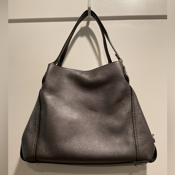 Coach Pewter Leather Women's Bag - Picture 2 of 16